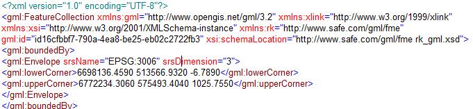 1.1.8 Struktur på GML-dokument baserat på RegisterkarteGML Ett GML-dokument ska börja med en XML-definition för att bl.a. tala om vilken teckenkodning som används. <?xml version="1.