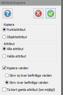 Väljer man valda attribut får man upp en lista på alla attribut som finns på objektet. 7.