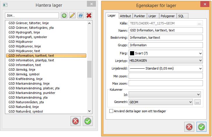 10 Databas I Topocad finns flera olika typer av databaskopplingar, dels olika adaptrar och de i sin tur har kopplingar till olika databaser.