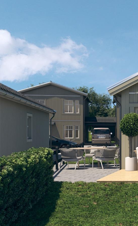 6 BRF DORA LINDGRENS VÄG 2 BRF DORA LINDGRENS VÄG 2 Villa 1-plan, 92 m 2 Modernt enplanshus med hög standard som gestaltningsmässigt flirtar med Dalarnas lokala byggnadstraditioner.