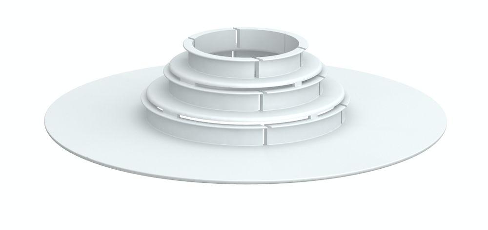 Corrosion resistant white dome hood, made of PE plastic, is designed to capture high dispersion and aggreesive contaminants.