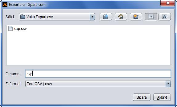 Om du markerar en person innan du väljer Export så exporteras endast denna, vilken du sedan kan använda som mall till din fil för import.