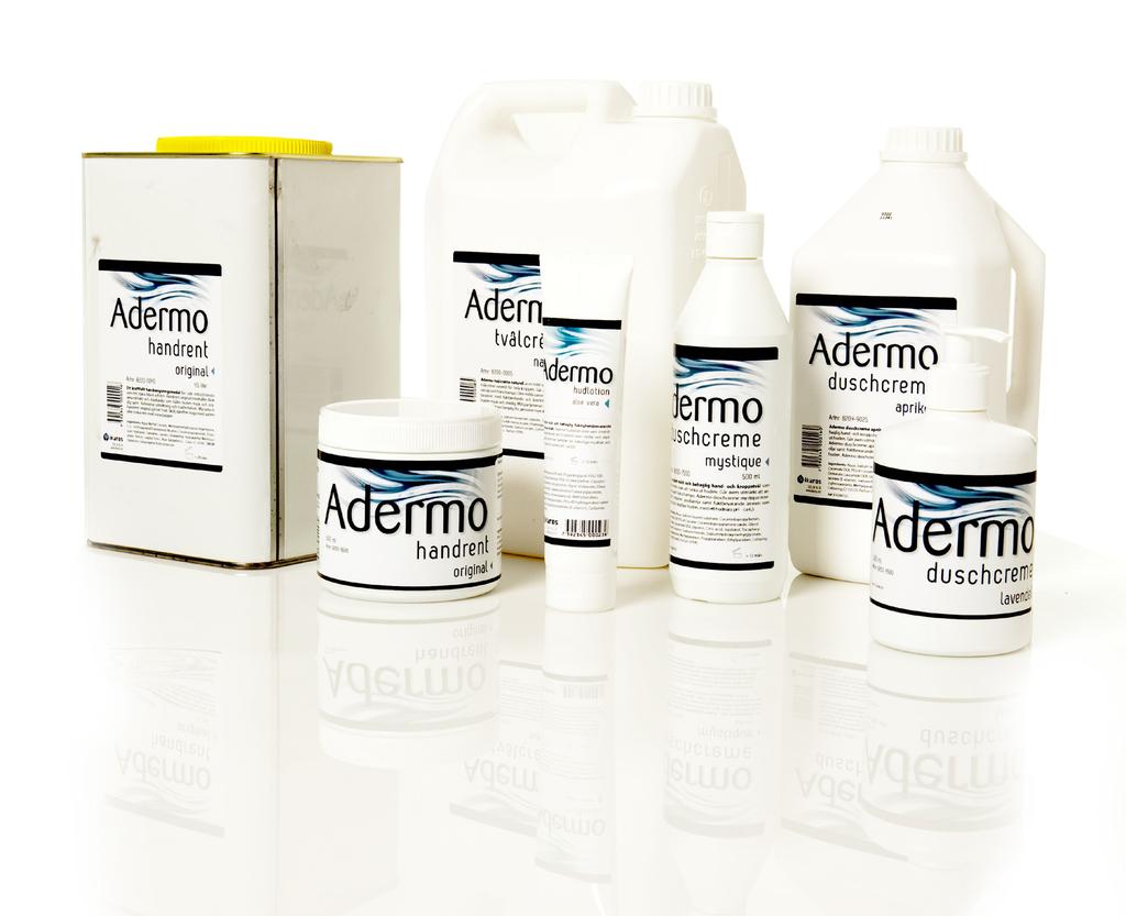 en komplett samling hygienprodukter Adermo är Ikaros produktlinje för hygienartiklar.