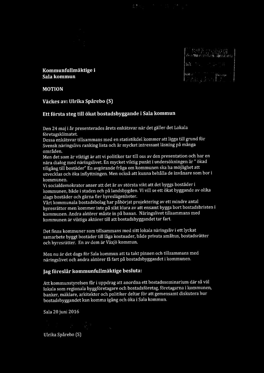 - l :i., å ) : j I (,...nk latinlinlhd Mme:nunszyrmsnns "förvaltning Kommunfullmäktige i Sala kommun ink. - Dlarlcnr' _.,.,,.