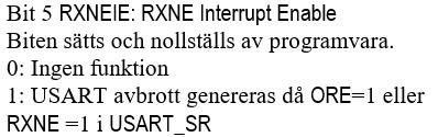 USART med avbrott Att överföra ett 10-bitars ord med bithastigheten 115200 baud tar ca 80 µs.