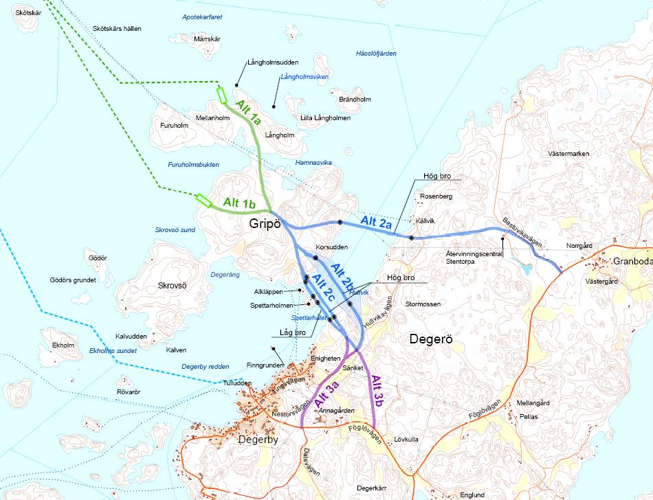 Bakgrund Utredningsalternativ Ålands landskapsregering har utrett förutsättningarna för ett förändrat trafiksystem för Ålands östra skärgård i förstudien Kortrutt Förstudie 2012 2013 som