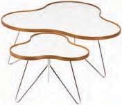 Table top: White, black or red laminate with border in natural lacquer birch- oak- or walnut veneer.