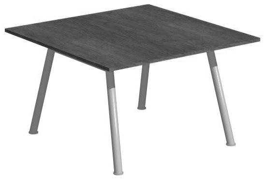 CONCORDE LB-660 Bord med skiva i ek- eller valnötsfanér. Underrede i krom. Table with top in oak- or walnut veneer. Frame in chromium.