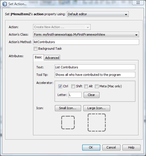 Exempel leftaction = new LeftAction("Go left", anicon, "This is the left button.", new Integer(KeyEvent.