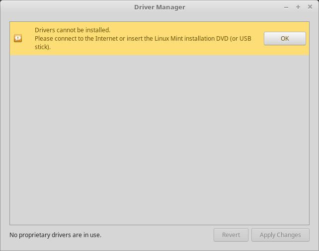 Sätt i ditt installationsmedia för Linux Mint, vänta tills det har anslutits och klicka på OK. 2.