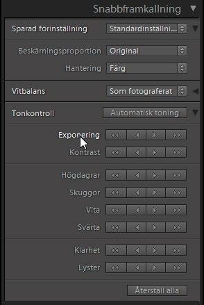 3 Snabbframkallning Miniatyremblem När du har korrigerat ett foto visas ett miniatyremblem längst ner till höger på bilden i stödrastervyn och i bildbandet.