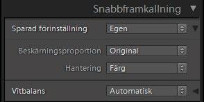 Klicka en gång på högerpilen vid Temperatur för att göra färgerna lite varmare. Klickar du på dubbelpilen blir effekten större. Vänsterpilarna gör färgerna kallare. 5.