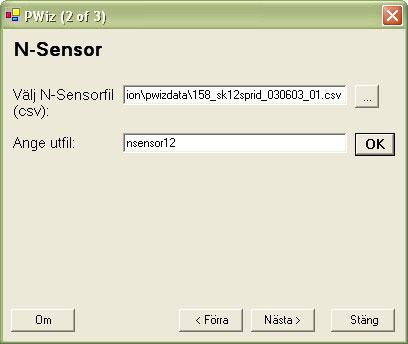 Logfilerna från Yara N-Sensor ska vara sk csv-filer, vilka är datafiler i textformat där varje rad representerar en registrering från N-Sensorn och där data i raden är separerade av ett komma tecken.