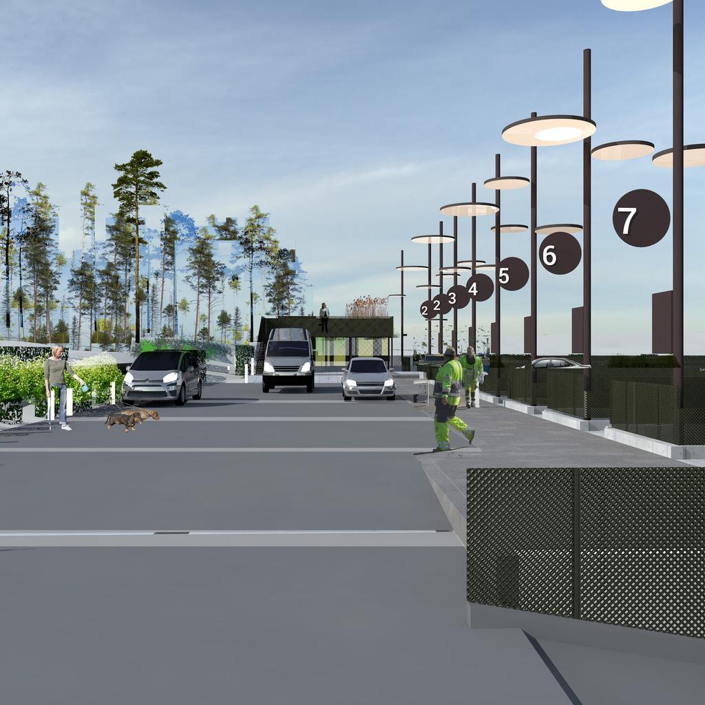 Visualiseringar av anläggningen med den omslutande rampen