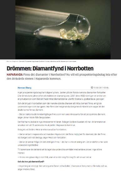 Västerbotten Vindeln Ni, Co, Pt 2020-10-18 100 Åsele 1 Västerbotten Åsele Ni, Co, Pt 2020-10-18 290 Haukijänkki 1 Norrbotten Haparanda