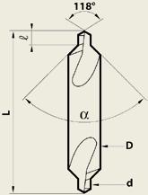 Dubbhålsborr Nr 15 90 Magafor Dubbhålsborr HSS α = 90 Benämning d x D L l Nr 15 Obelagd 1,0 x 4,0 35 1,3-1,7 105 kr 1,5 x