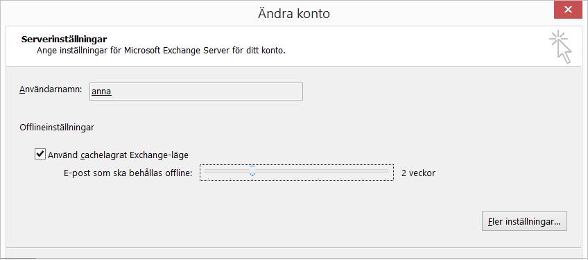 Nyheter i Outlook 2016 Online-sökning Stöd för nya Office 365 funktioner En ny Office 2016 funktionen är att Outlook 2016 använder online-sökningar när klienten är ansluten till nätverket.
