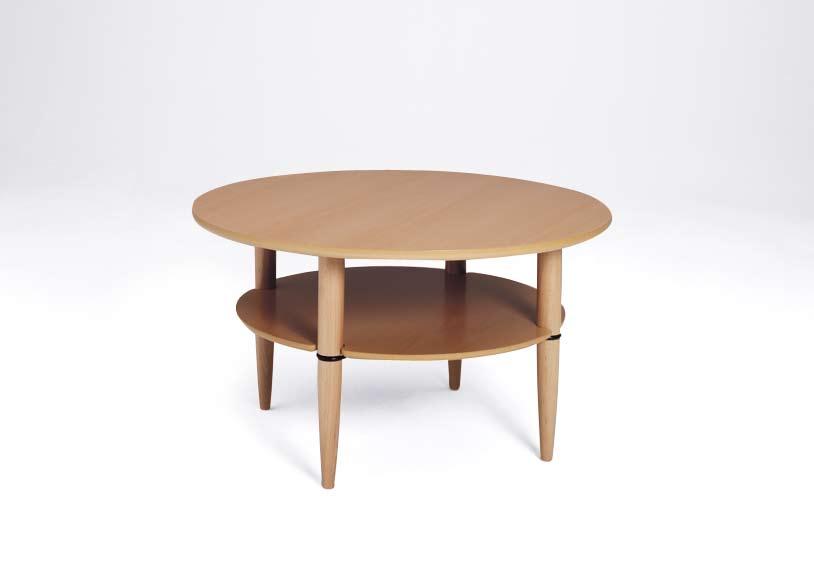 875:- Svartbetsad ek: 34329 Ø 95 cm. H 52 cm 3.000:- Sidobord Amulett Med tidkriftshylla Björkfanér: 32694 65 x 45 cm. H 45 cm 1.
