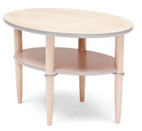 Levereras med hjul eller med ben. Björkfanér: 32766 med hjul. Diam 60 cm. H 55 cm 2.400:- 32767 med ben. Diam 60 cm. H 52 cm 2.