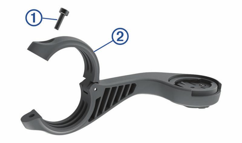 2 Skruva med hjälp av en sexkantsnyckel bort skruven À från anslutningsfästet för styret Á. 2 Anslut den mindre kontakten på USB-kabeln till USB-porten på enheten.