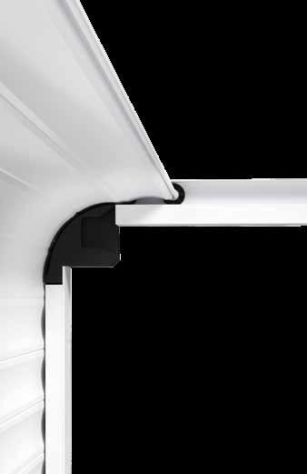 Rullportens portsektioner rullas kompakt upp i portöppningens överstycke och takutrymmet kan användas för lampor