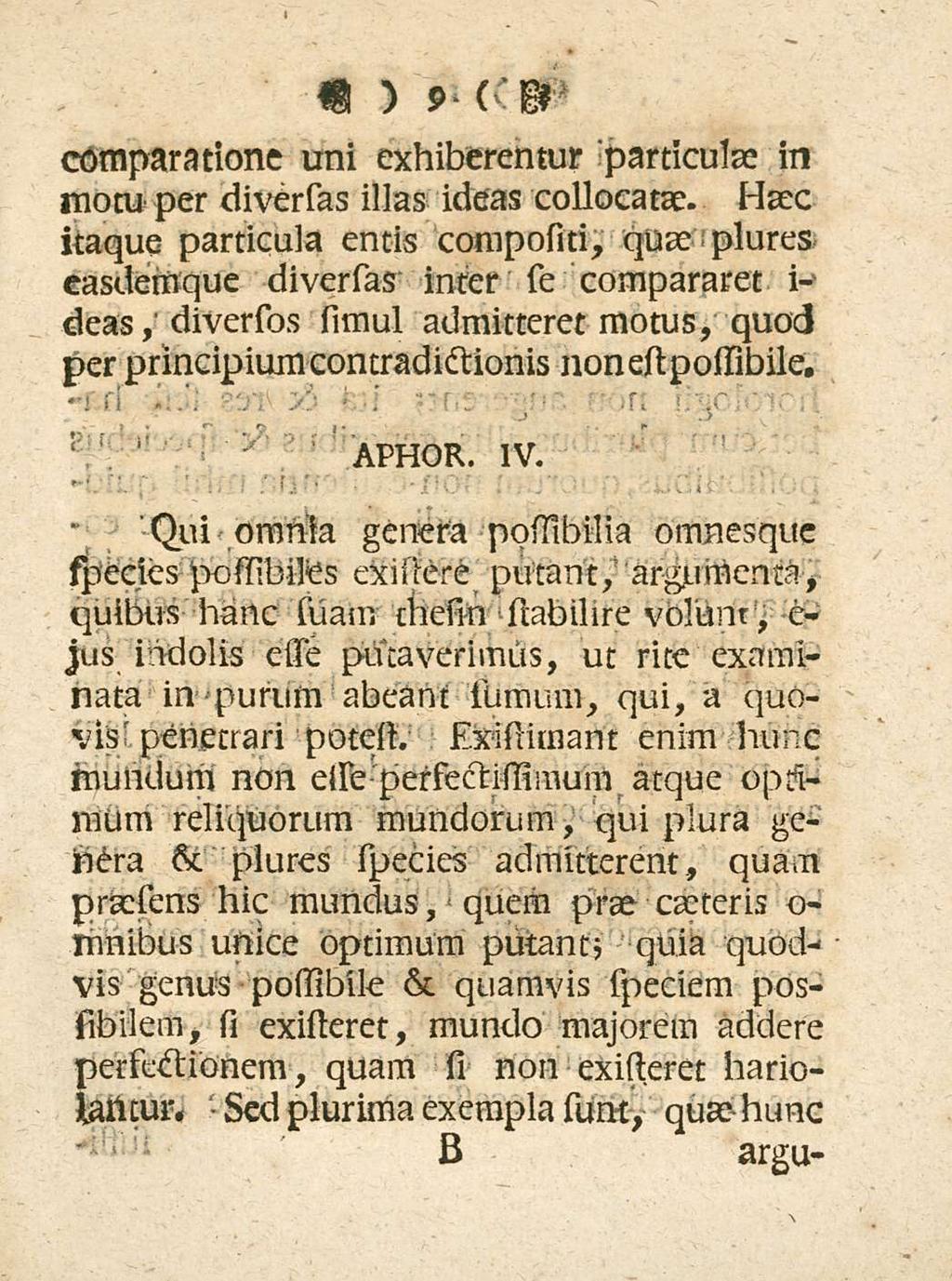 9 comparatione uni exhiberentur particulae in motu per diversas illas ideas collocatae.