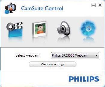 6 Funktioner i Webcam Driver SPZ3000 Om både Webcam Driver SPZ3000 och Philips CamSuite är installerade på den stationära/ bärbara datorn ger Philips CamSuite snabb