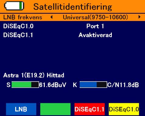 Meny satellitidentifiering 7 Meny satellitidentifiering 1. Tryck i TV-drift på MENUknappen (eller navigera till huvudmenyn). 2.