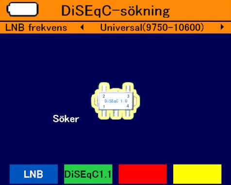 Meny DiSEqC-sökning 9 Meny DiSEqC-sökning Här kan du skalla DiSEqC-brytare. På bildskärmen visas efter avslutad skanning på vilken port vilken satellit tas emot. 1.