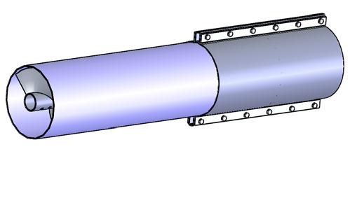 2 Förlängningar, spiral och rör Spiralen utgörs av stålspiral med centrum av stålrör. Ytterröret är galvaniserat tubrör i stål, Ø250mm. Spiral och ytterör tillsammans bildar en så kallad förlängning.