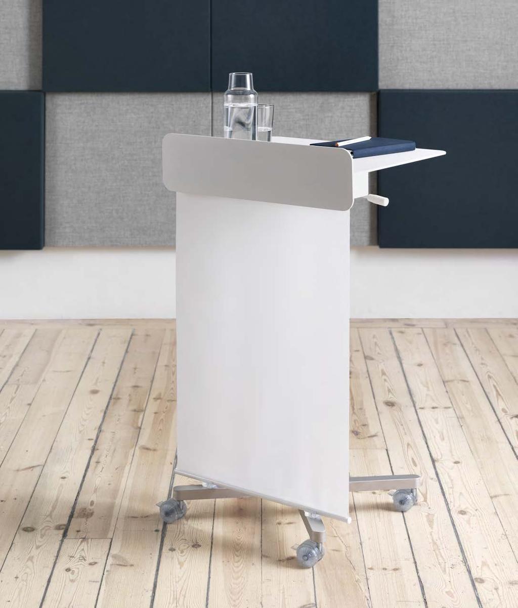 Mixx Design Abstracta TILLBEHÖR Kabelkanal passar till terminalbord och talarstol. Separat tillbehörshylla passar både till talarstol, OH-bord och terminalbord, placeras under bordet.