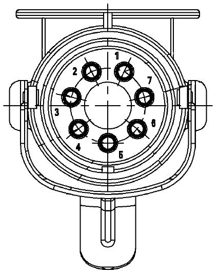 Röd (4 mm²) 2. Röd/Vit (1.5 mm²) 3. Blå/Brun (1.5 mm²) 4. Brun (4 mm²) 5.