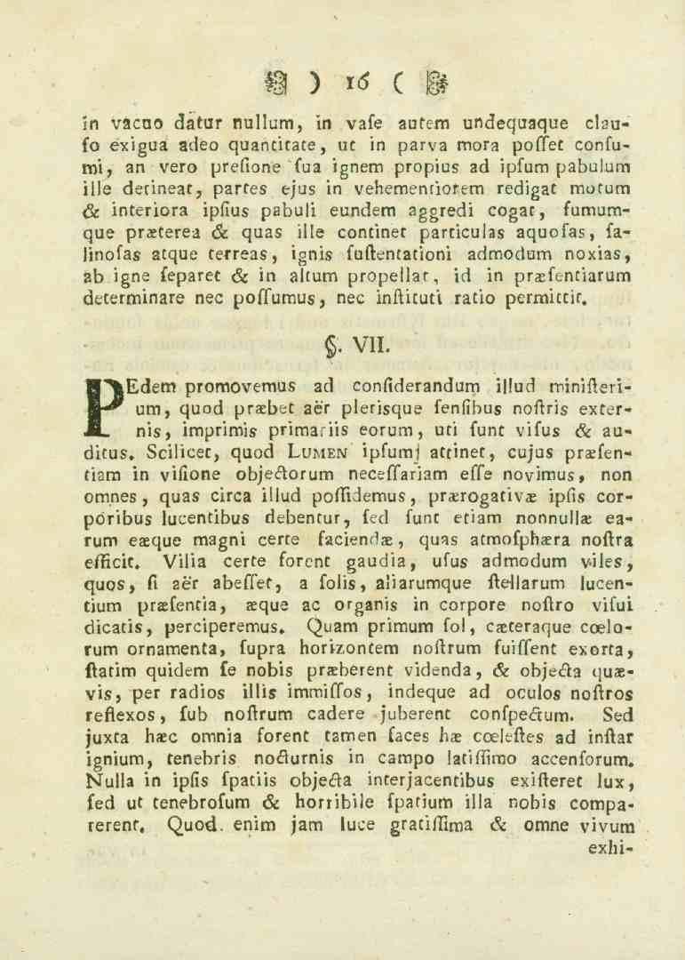V ) l6 c in vacuo datur nullum, in vafe auc.