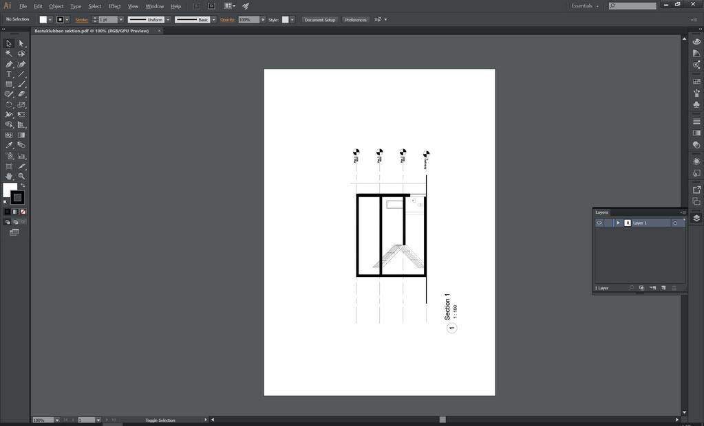 1. Öppna Adobe Illustrator. 2. Öppna ritningen vi nyss skapade (format PDF). 3.