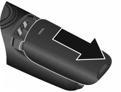 (placering +/- se bild). Sätt på batterilocket ovanifrån A. Skjut locket tills det snäpper på plats B.