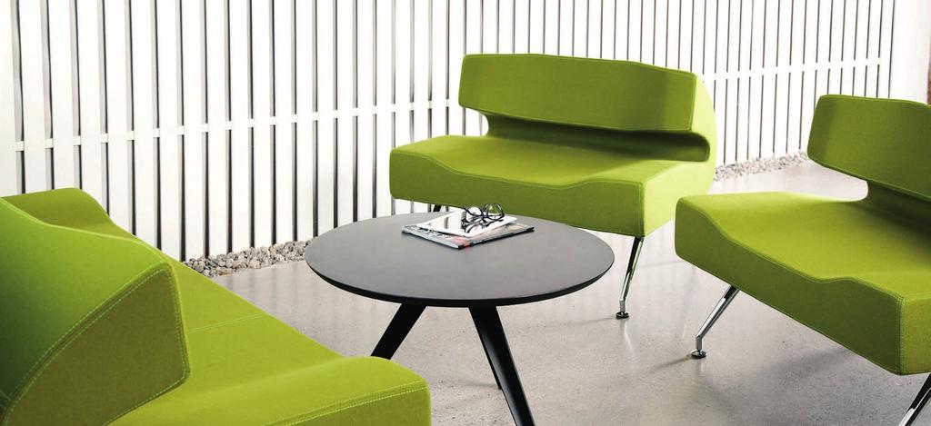 Båda har sits och rygg av en formgjuten PU-kärna, klädda i tyget Blazer från textilproducenten Camira, som består av 100% ull.