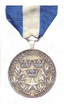Svenska Blå Stjärnans förtjänsttecken i silver (f), SBSSFt/mstj. Från 1966 även med stjärna. 8:e storleken.