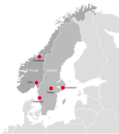 SEGMENTSÖVERSIKT Dedicare följer upp verksamheten med indelning på rörelsesegmenten Sverige och Norge. I bemanning ingår yrkeskategorierna vård, socialt arbete och pedagogik.