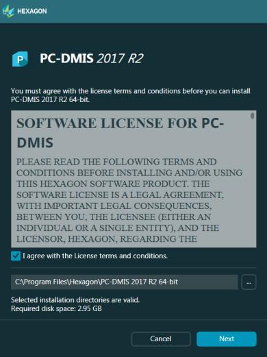 Skärmen med programvarulicens När PC-DMIS 2017 R2 körs, visas en ikon i aktivitetsfältet.