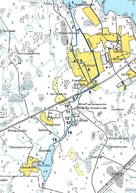 Bakgrund Storträsk och Lilträsk är belägna ca 2 km från havet. Utloppsbäcken rinner via Wilhelm von Schwerins bro och under riksväg 8 till inre delen av Oravaisfjärden.