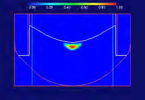 Water ingress into the debris bed occurs in the bottom part of the debris bed, the vapor flow is directed upwards.