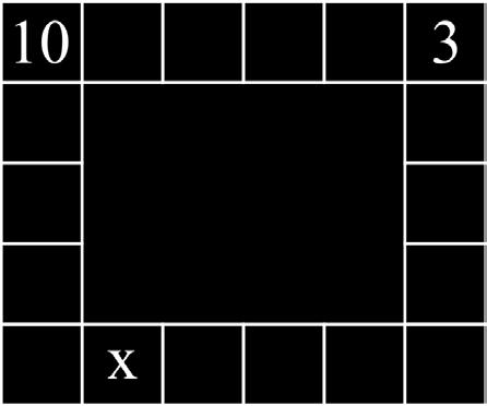 16. Bilden visar en rektangel med en linje X som är parallell med rektangelns bas. Punkterna A och B ligger på linjen X och inuti rektangeln.