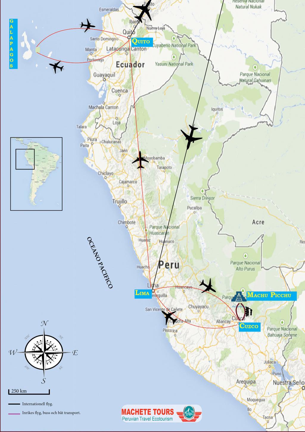 Program Dag 1: Skandinavien till Lima. Dag 2: Lima till Cuzco. Dag 3: Cuzco.