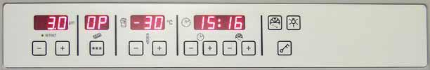 6. Använda instrument 6.1 Kontrollpanel 1 Funktionstangenter Lampknapp På/Av-knapp för kryokammarbelysning. Fig. 14 Knapp för manuell avfrostning Används för att slå på och av manuell avfrostning.
