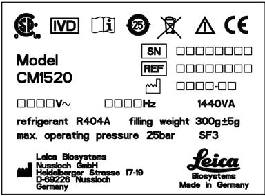 1. Viktig information 1.2 Personalens kvalifikationer Endast utbildad laboratoriepersonal får använda Leica CM1520.