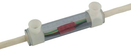Gjuthartsskarv 1 kv Typ M För skarvning av 1 kv plast- och pappersisolerade 3- och 4-ledarkablar samt för signalkablar.