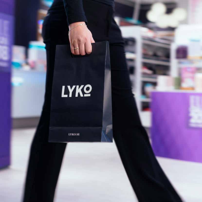ONLINE OCH RETAIL RETAIL Lykos fysiska butiksförsäljning, Lyko Retail, utgör den andra hälften av omsättningen.