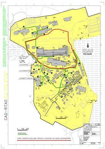 Företagsintern 3 av 8 Bilpass/P-tillstånd av modell time key kort gäller utanför den röda zonen på anvisad parkeringsplats.