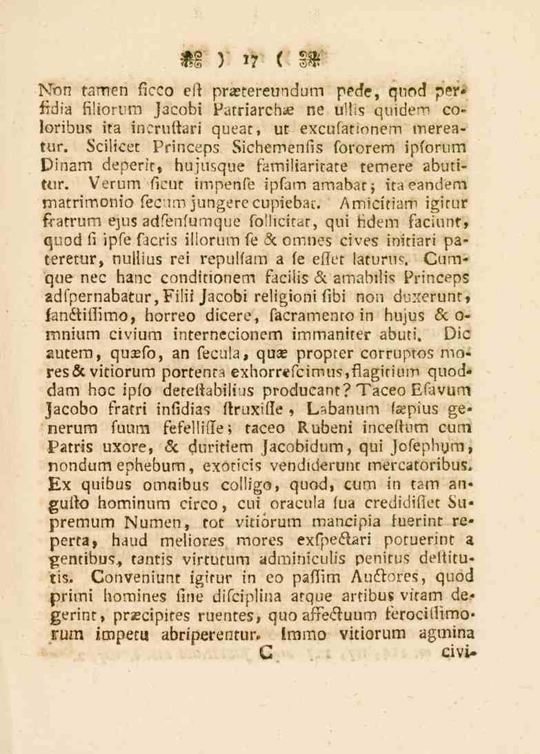 17 d7on tzmen ficco ett pra?tereundum pede, qnnd per* ficii^ filiornm jacobi Patriarchse ne ullis quidem eoloribus ita jncrutt^ri queat, vt excufationem mereatur.