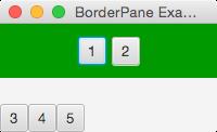 Exempel: Nästlade layouthanterare HBox topbox = new HBox(); topbox.setpadding(new Insets(12, 12, 12, 12)); topbox.setspacing(5); topbox.setalignment(pos.center); topbox.